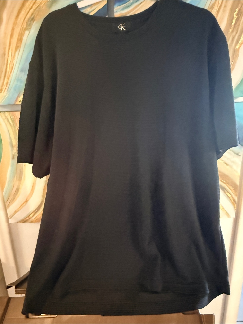 Calvin Klein Black Men's Short-Sleeve Knit Tee